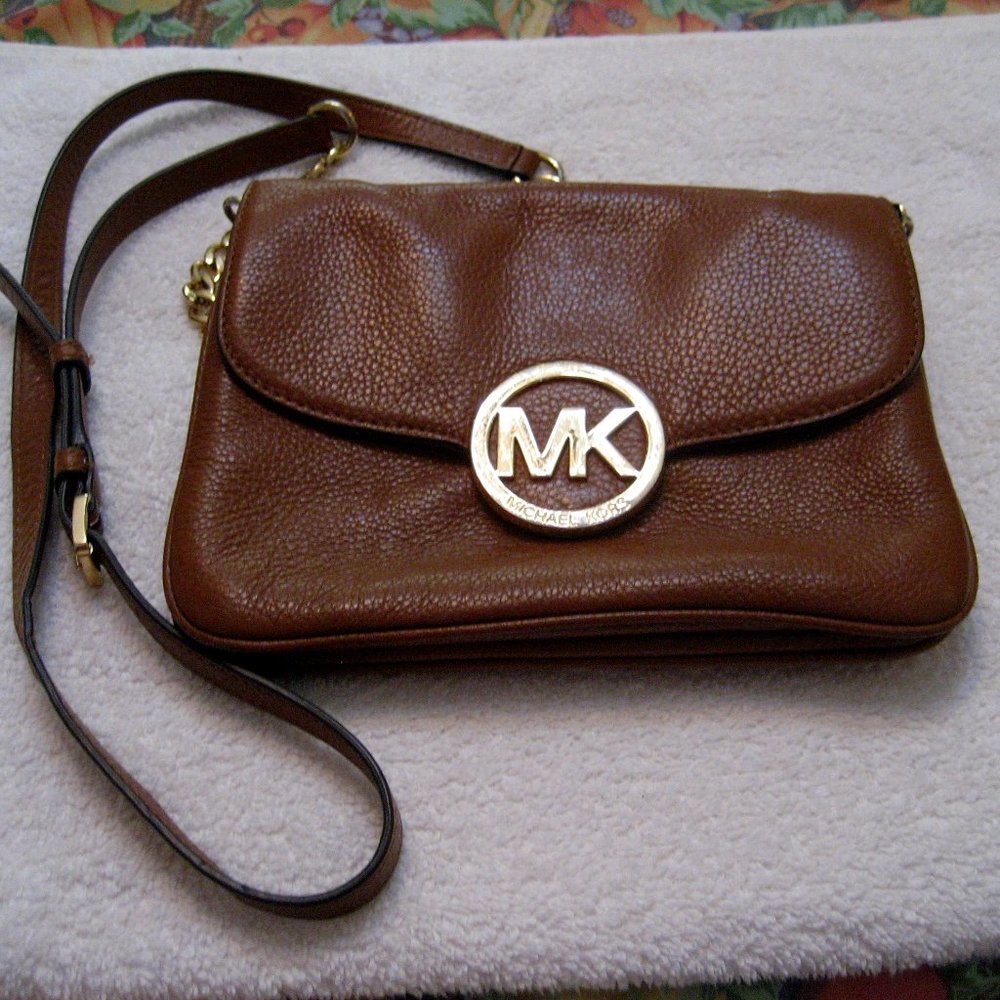 MICHAEL KORS BROWN LEATHER SHOULDER BAG NWOT
